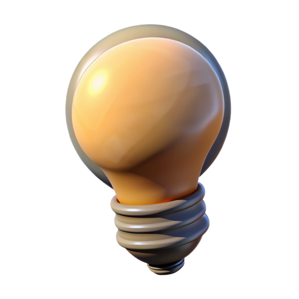 elegant artistic Lightbulb Top View Cutout Element detailed png