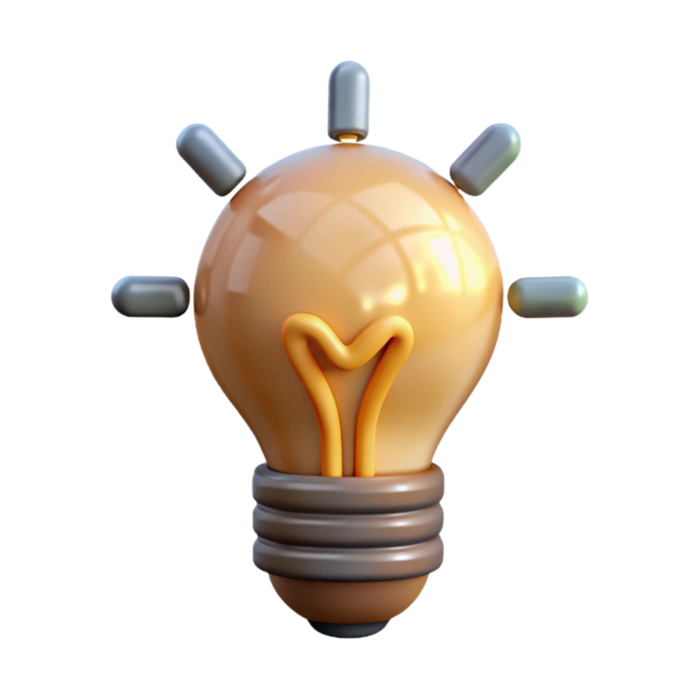 extraordinary vintage Light Bulb with Idea Icon Isolated Element professional png