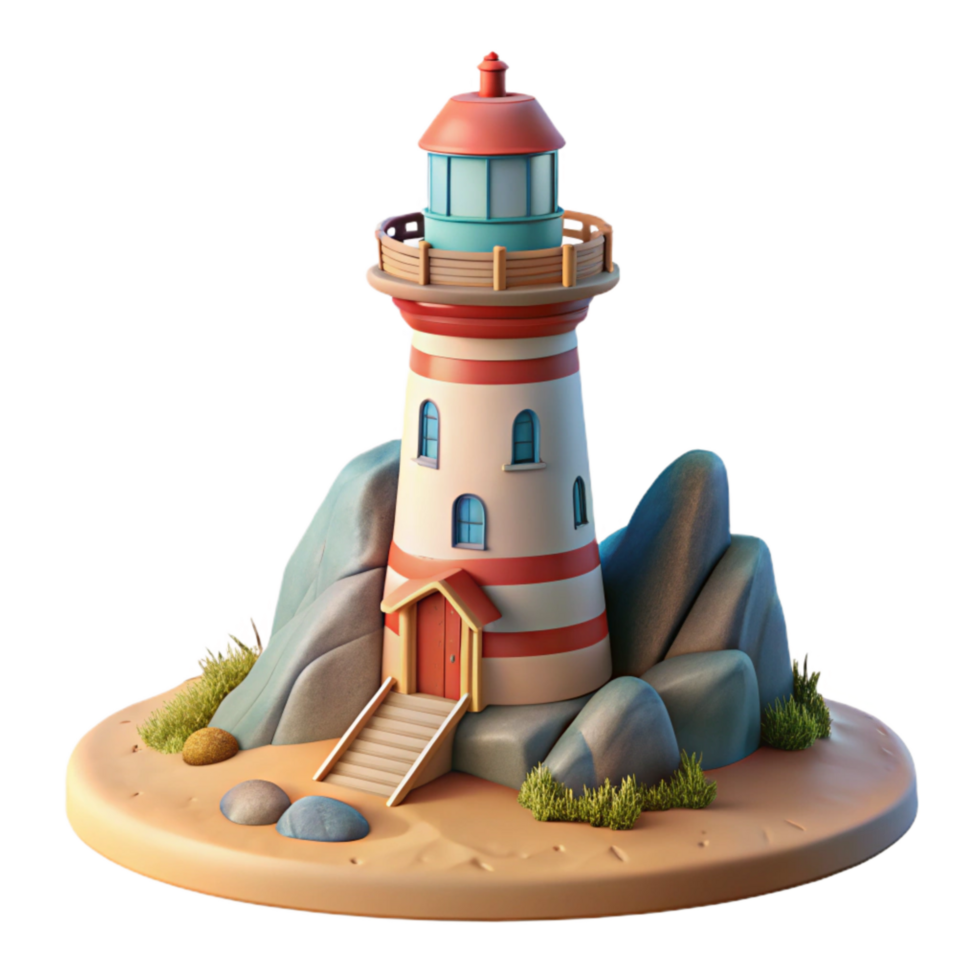 dramatic artistic Lighthouse Coastal Scene Transparent exclusive png