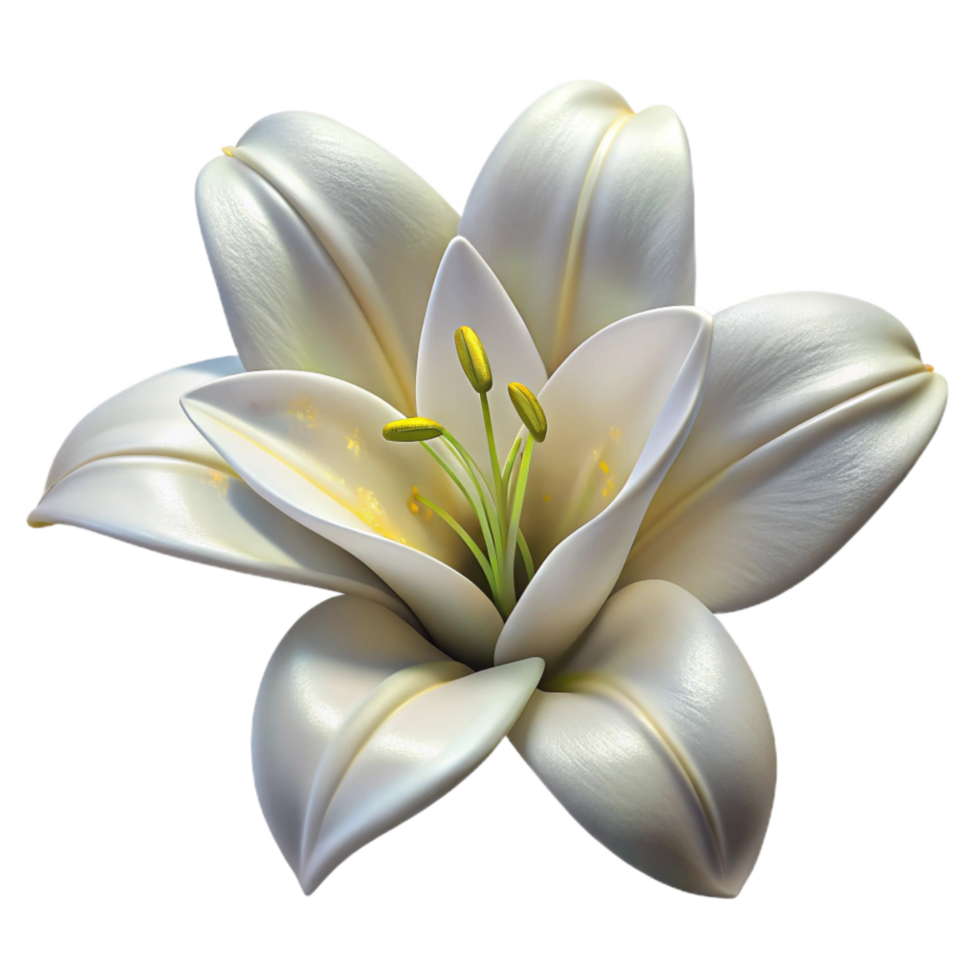 impressive minimalist Lily Flower Elegant Bloom White Petals Transparent Background authentic png