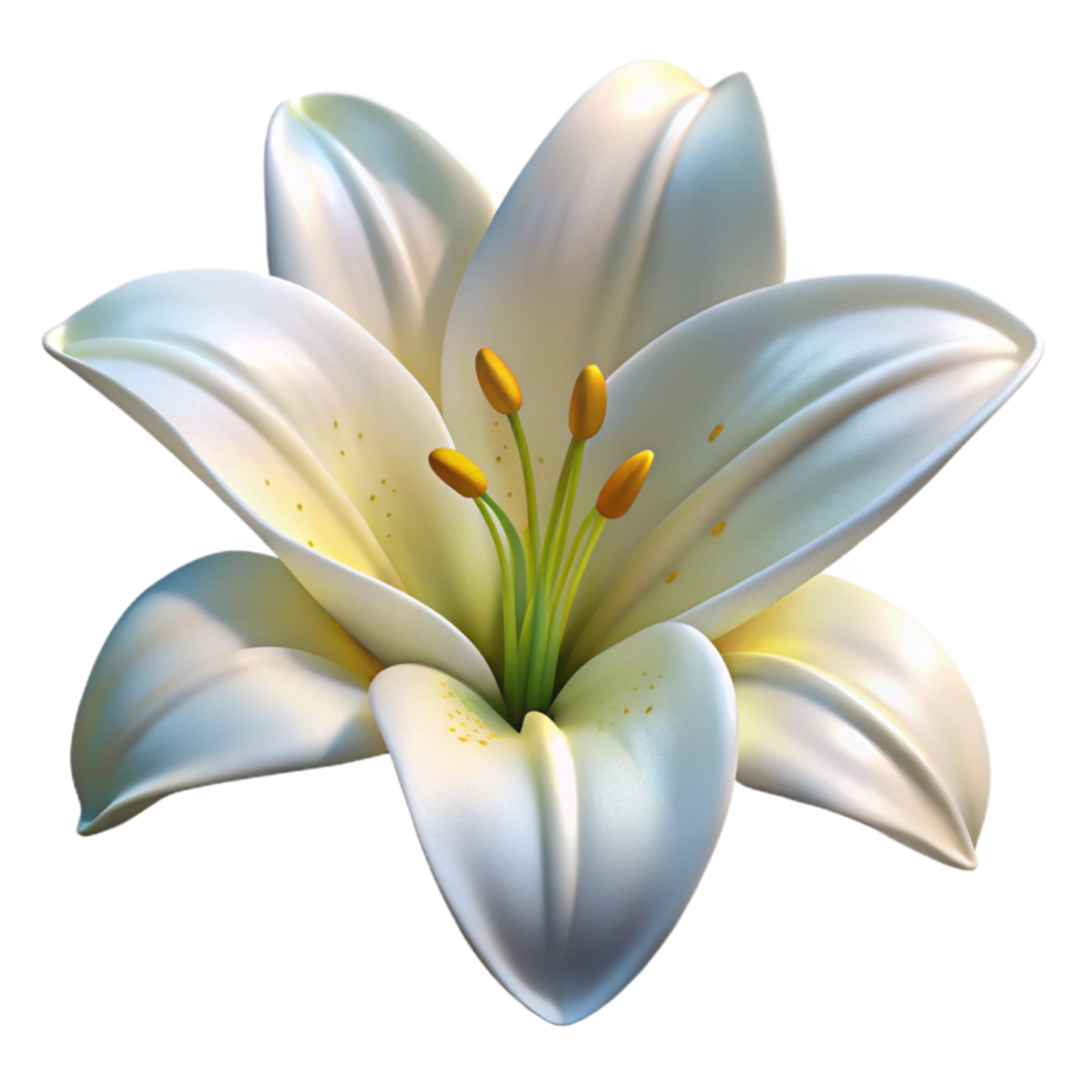 dramatic traditional Lily Flower Elegant Bloom White Petals Transparent Background genuine png