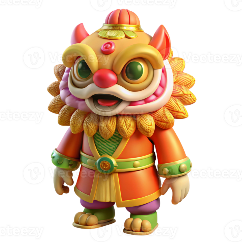 extraordinary creative Lion Dance Costume Colorful Festive Transparent Background original png