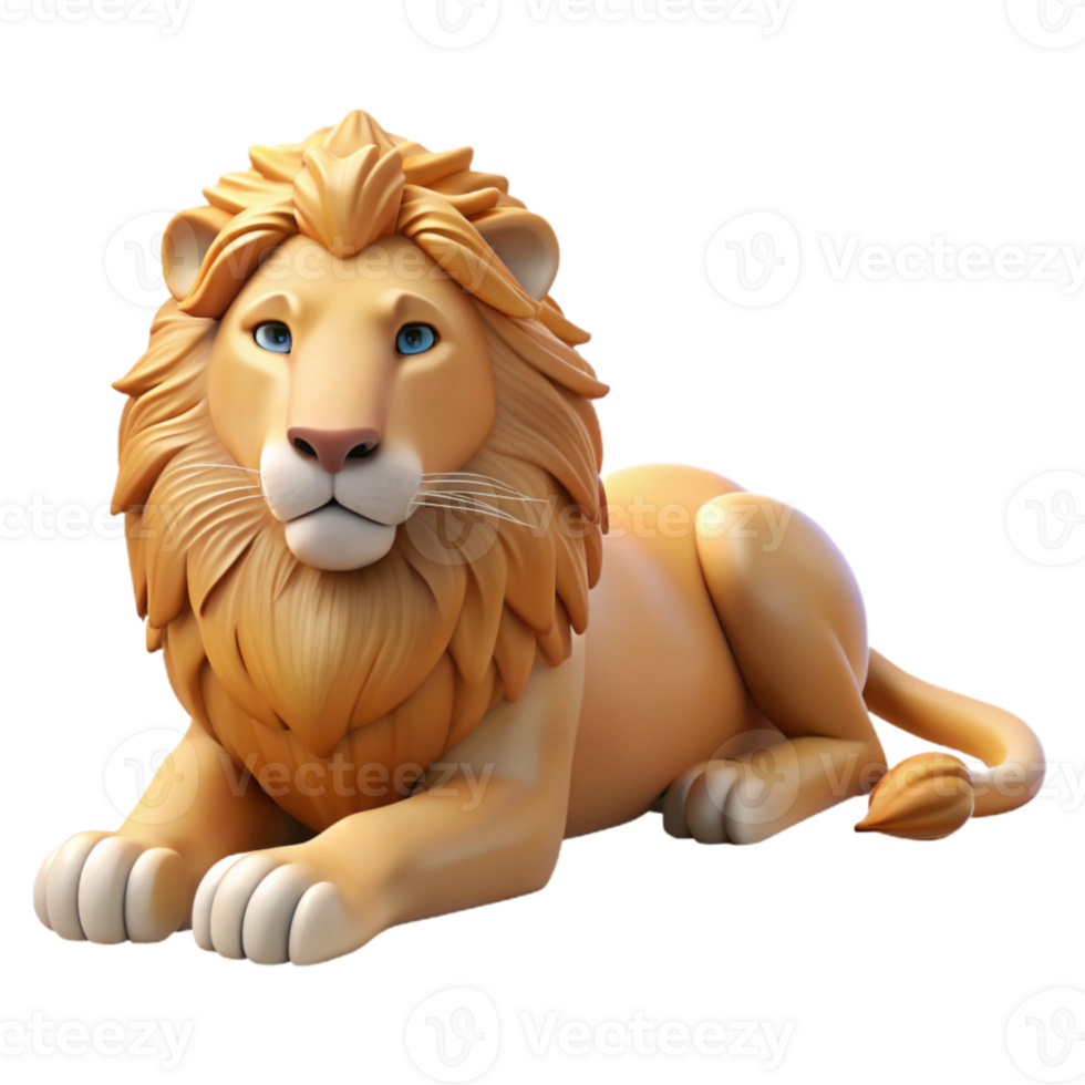 beautiful vintage Lion Pride Resting in Shade Transparent Background premium png