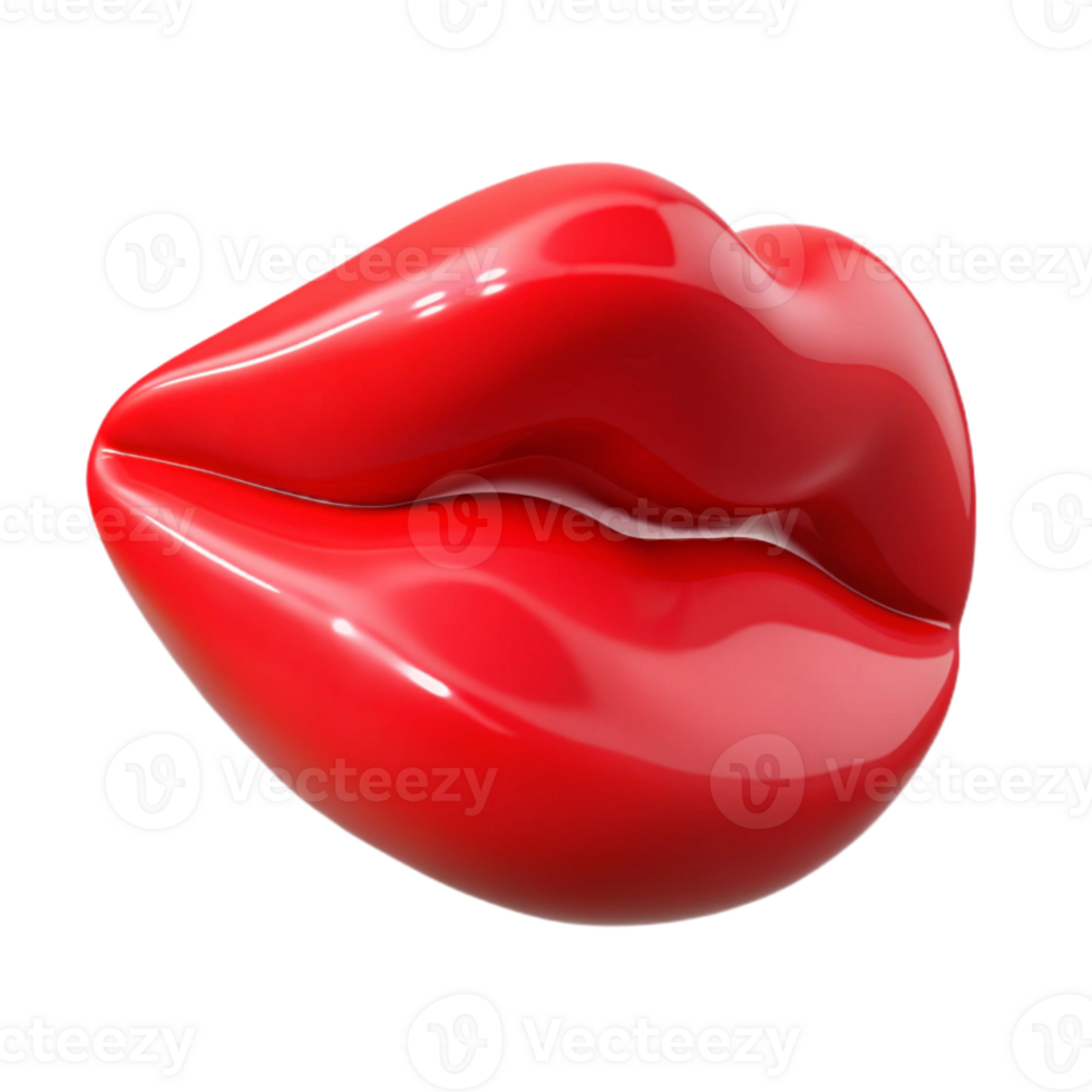 elegant contemporary Lipstick Stain Red Kiss Mark Isolated on Transparent Background detailed png