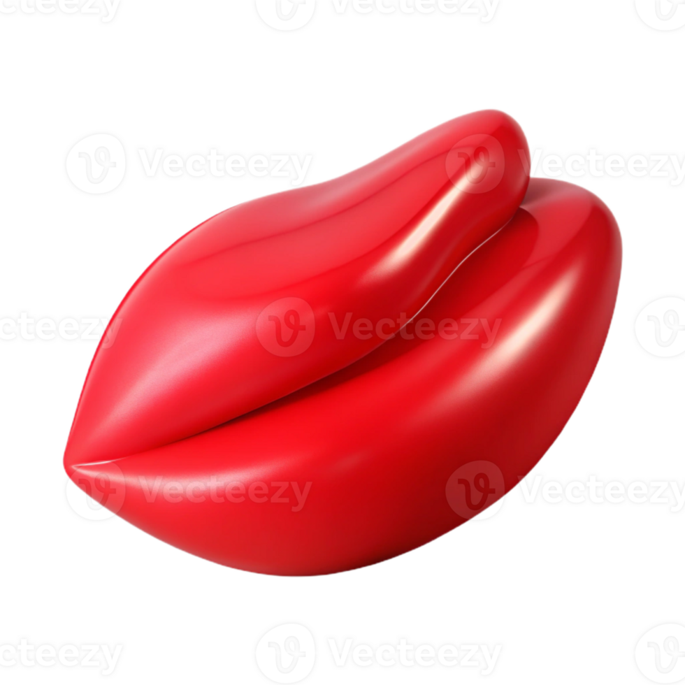 serene abstract Lipstick Stain Red Kiss Mark Isolated on Transparent Background high quality png