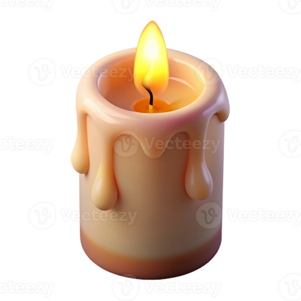 impressive classic Lit Candle with Soft Glow Isolated Cutout Element professional png
