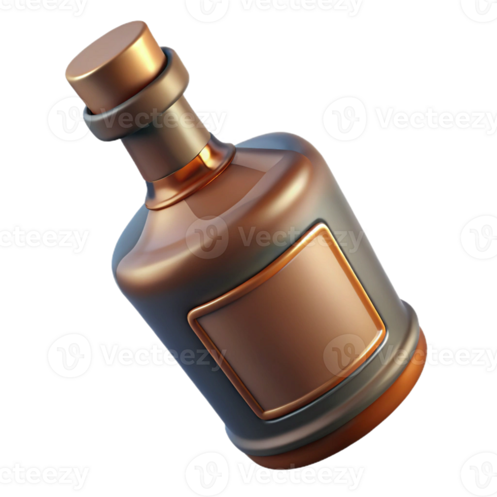 serene classic Liquor Bottle Isolated on Transparent Background with Label original png