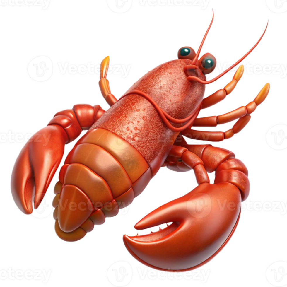 elegant rustic Lobster Whole Cooked Transparent Background high resolution png