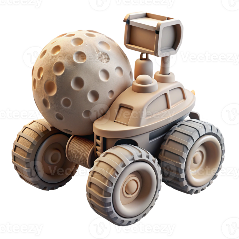 magnificent creative Lunar Rover Exploring Moon Surface Cutout 4K png