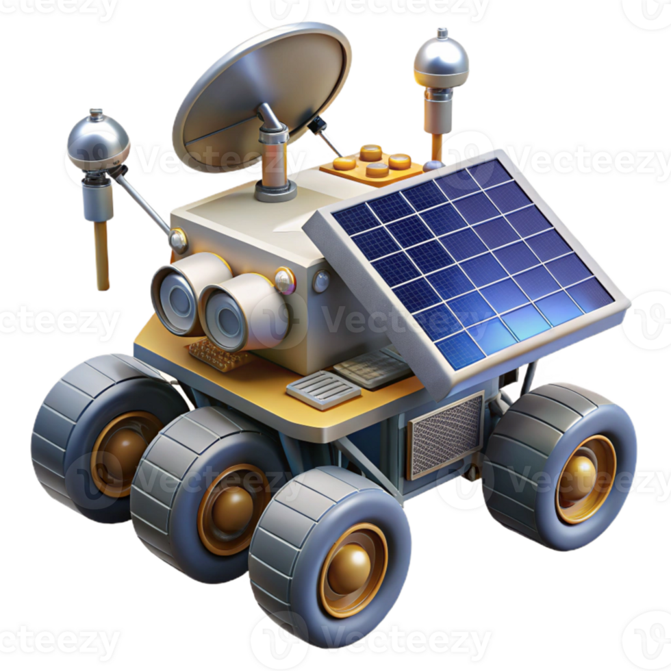 vibrant abstract Lunar Rover with Solar Panels and Antenna Transparent Cutout authentic png
