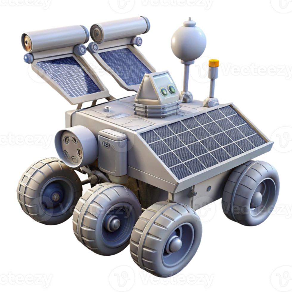 serene rustic Lunar Rover with Solar Panels and Antenna Transparent Cutout authentic png