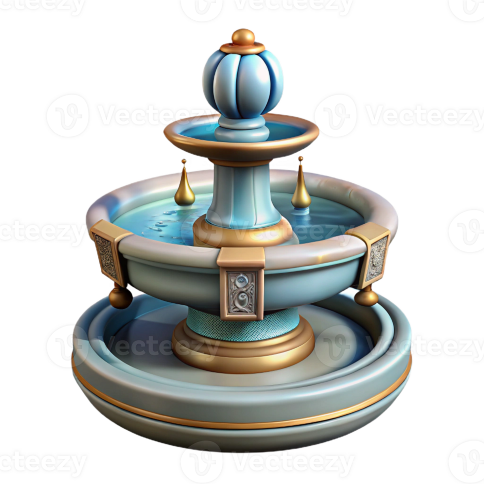 stunning vintage Luxury Fountain Water Flow Cutout Element genuine png
