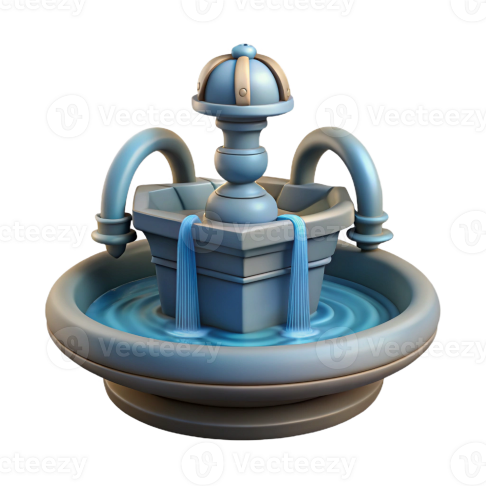 beautiful modern Luxury Fountain Water Flow Cutout Element high resolution png