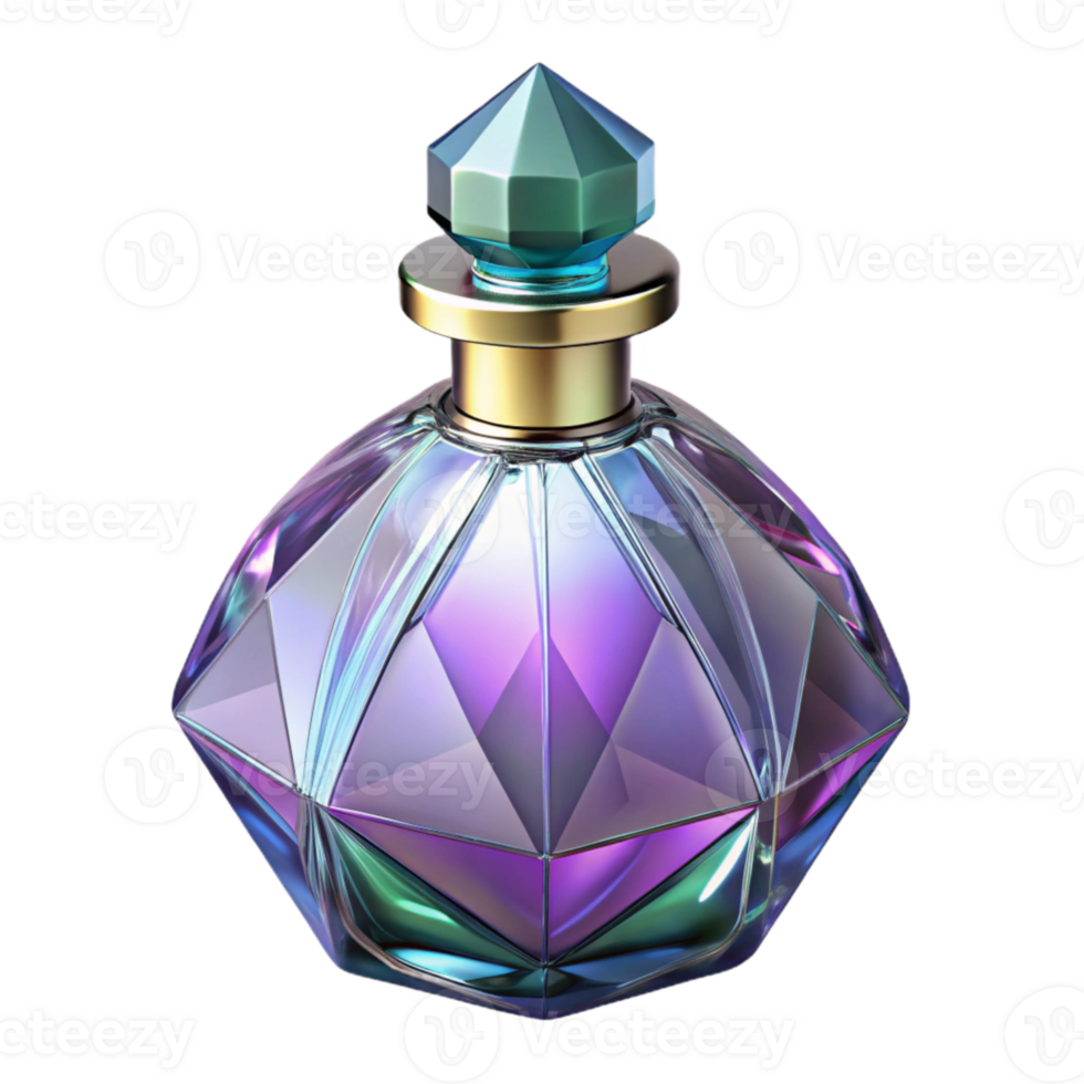 magnificent creative Luxury Perfume Bottle Crystal Design Transparent Background 4K png