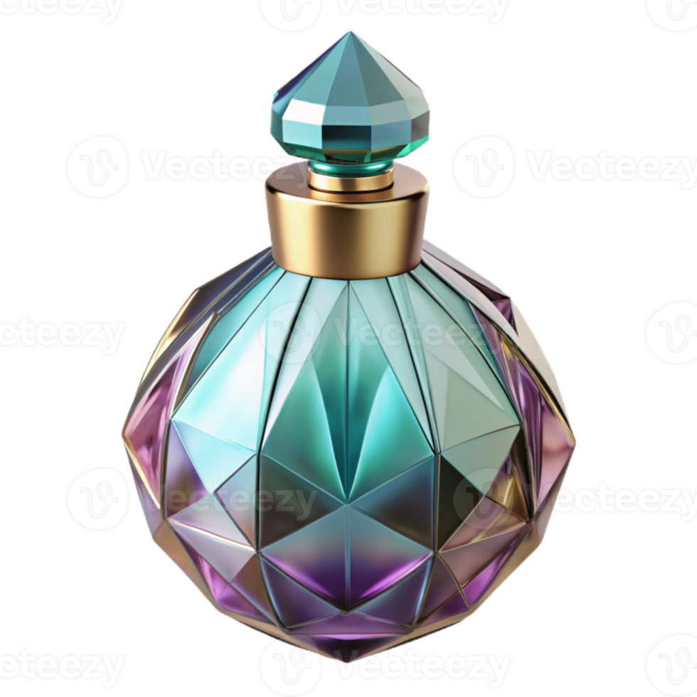 vibrant traditional Luxury Perfume Bottle Crystal Design Transparent Background authentic png