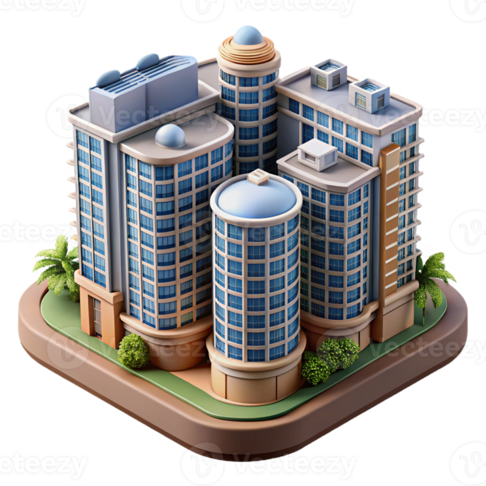 serene creative Luxury Condo with City View Isolated original png