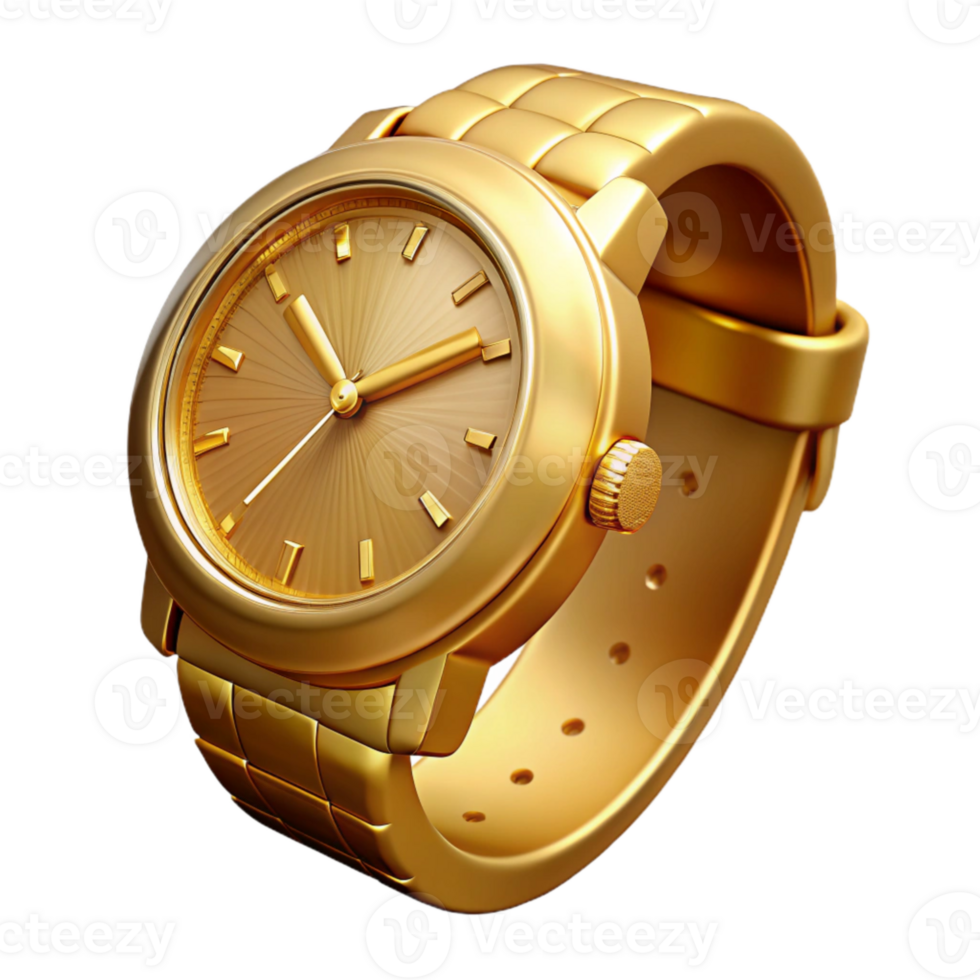 extraordinary minimalist Luxury Watch Gold Finish Isolated high resolution png