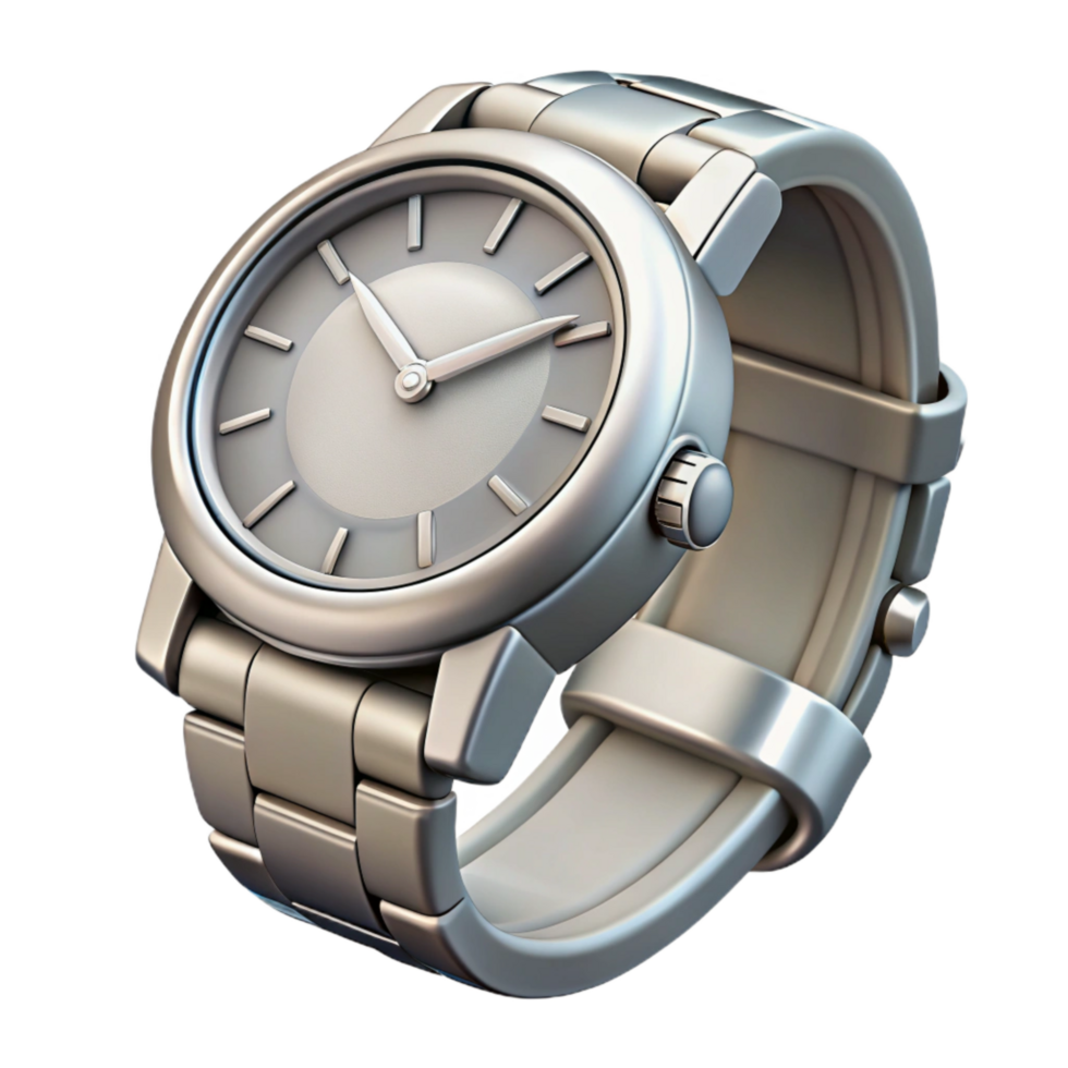 beautiful rustic Luxury Watch with Silver Band Isolated Cutout authentic png