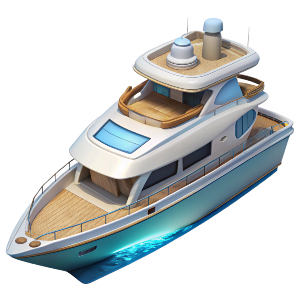 magnificent modern Luxury Yacht Sailing Ocean View Cutout Element premium png
