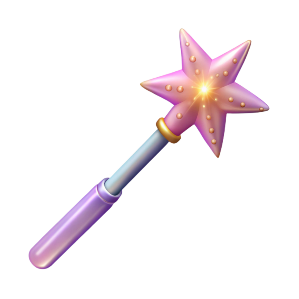 beautiful traditional Magic Wand with Sparkles Transparent Element high resolution png