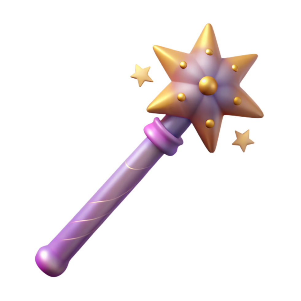beautiful creative Magic Wand with Sparkles Transparent Element genuine png