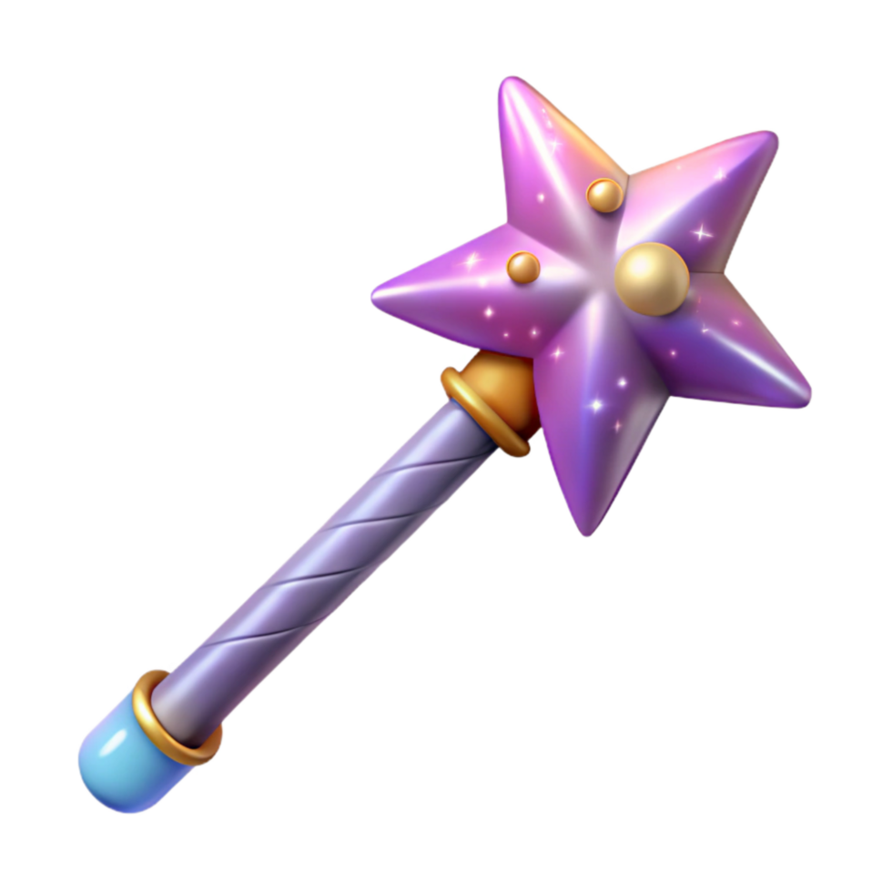 beautiful contemporary Magic Wand with Sparkles Transparent Element high resolution png