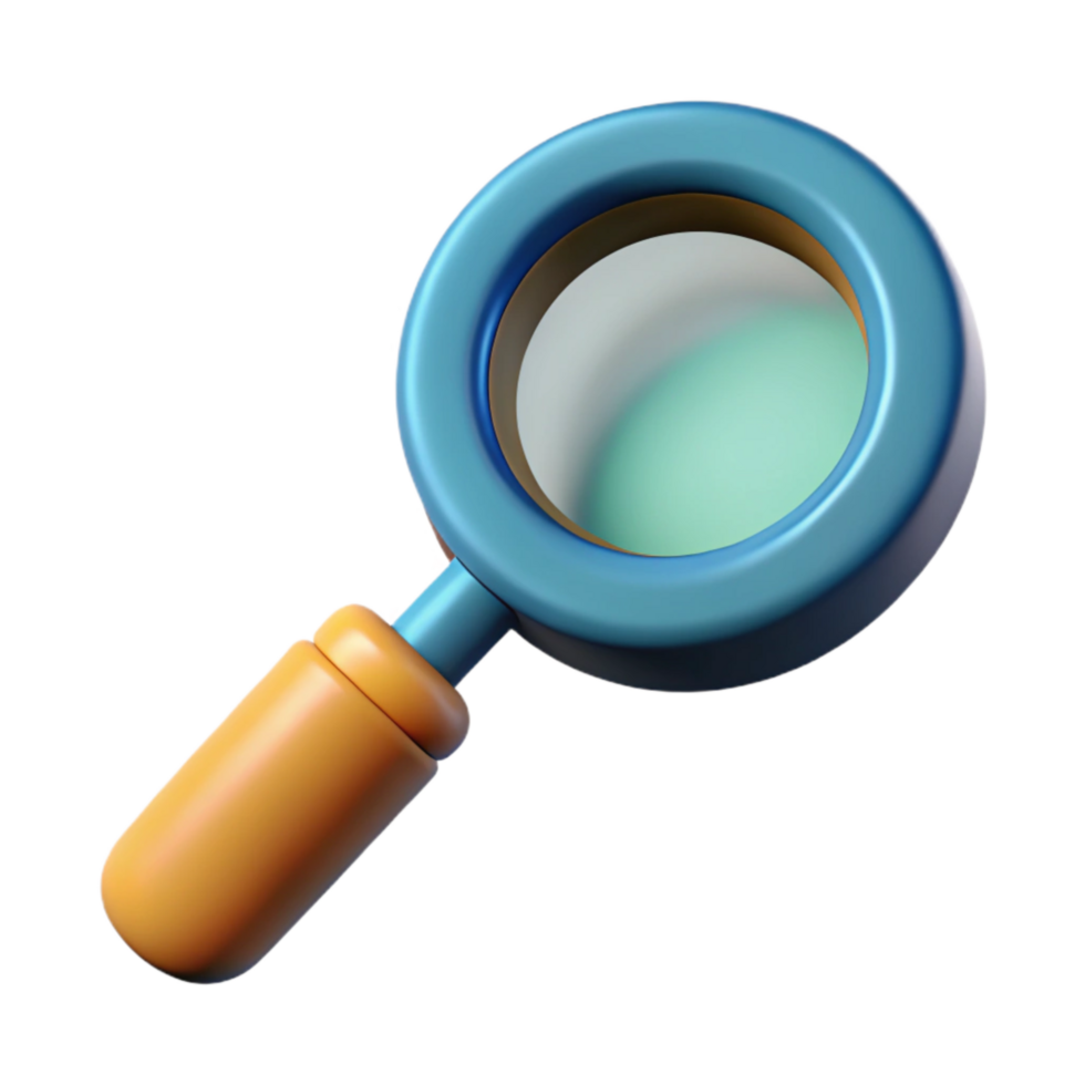 dramatic traditional Magnifying Glass Examining Details Close Up View Cutout genuine png