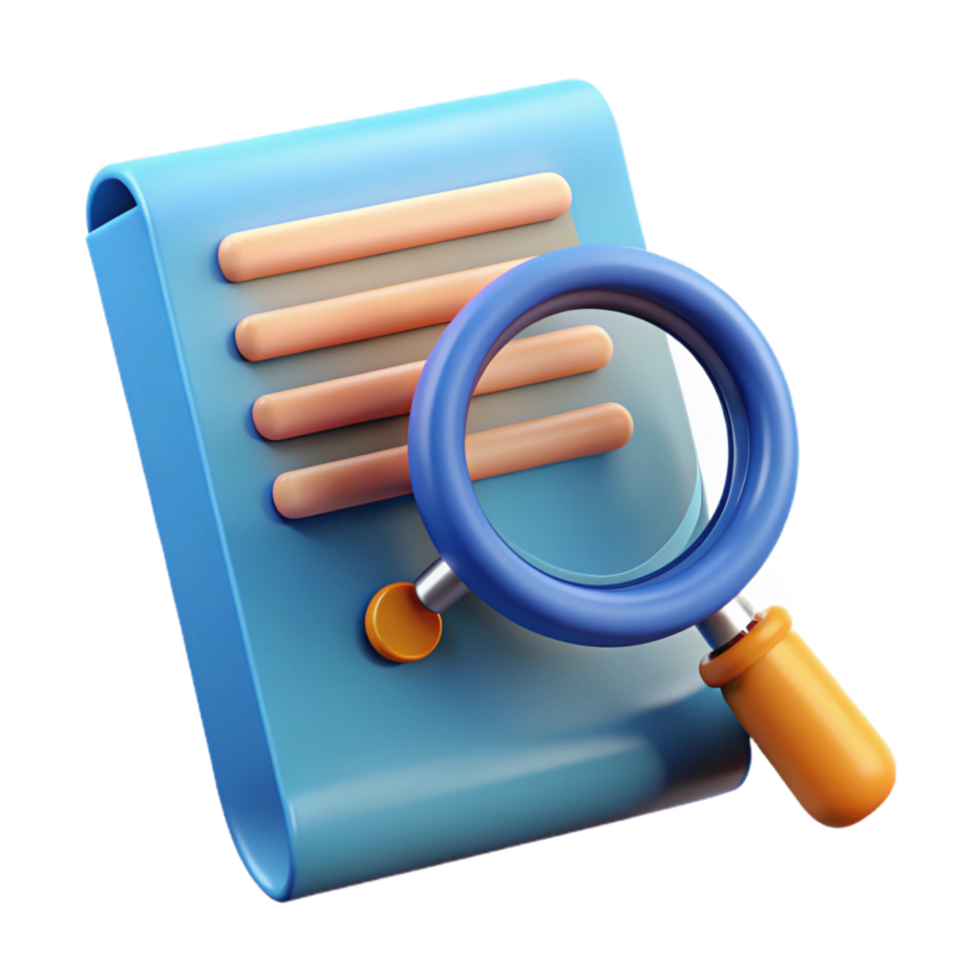 serene artistic Magnifying Glass Over Contract Cutout high resolution png