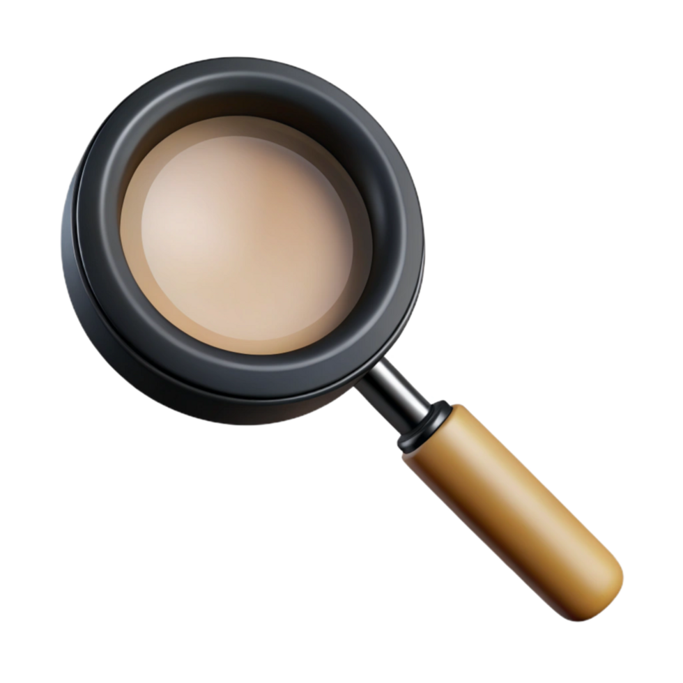 dramatic creative Magnifying Glass with Black Handle Transparent Background genuine png