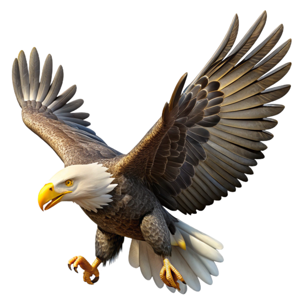 impressive abstract Majestic Bald Eagle in Flight Transparent high resolution png