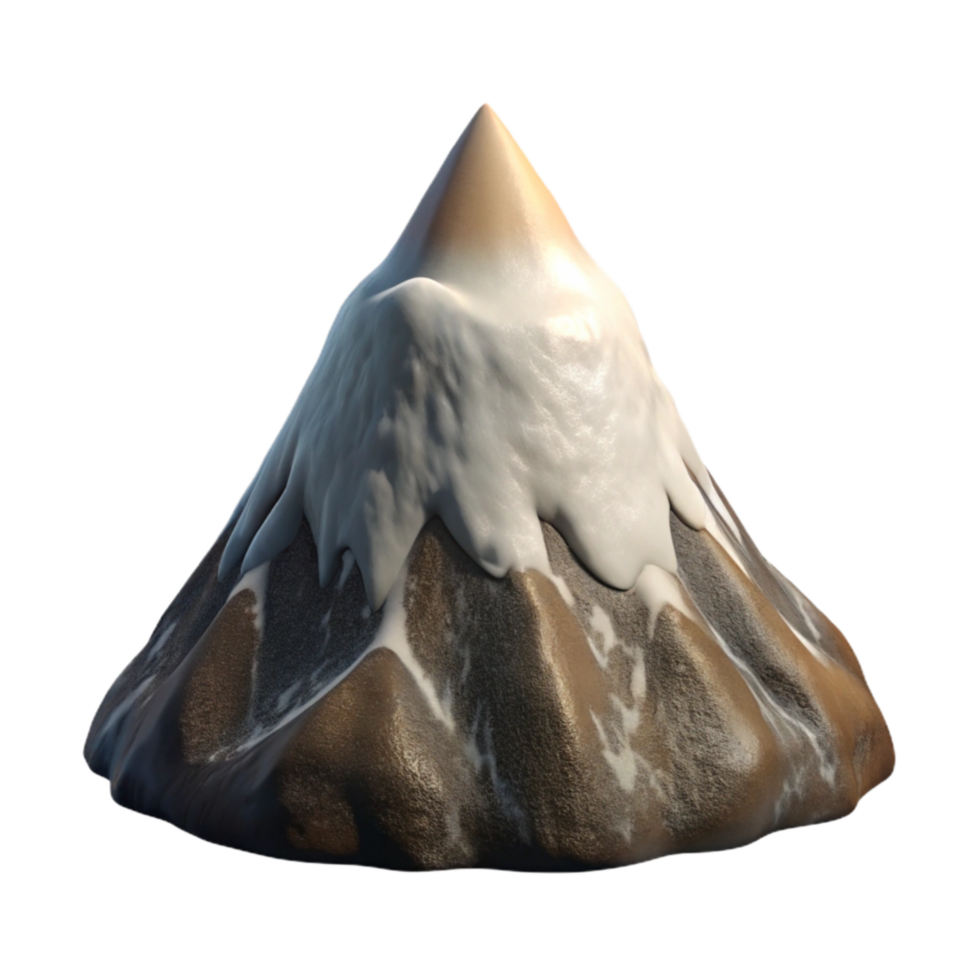 vibrant creative Majestic Mountain Peak with Snow Cap Isolated exclusive png