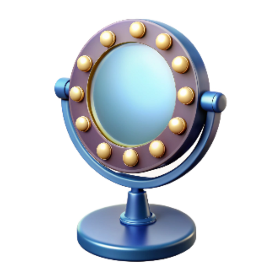 beautiful minimalist Makeup Mirror with Lights Transparent Background authentic png