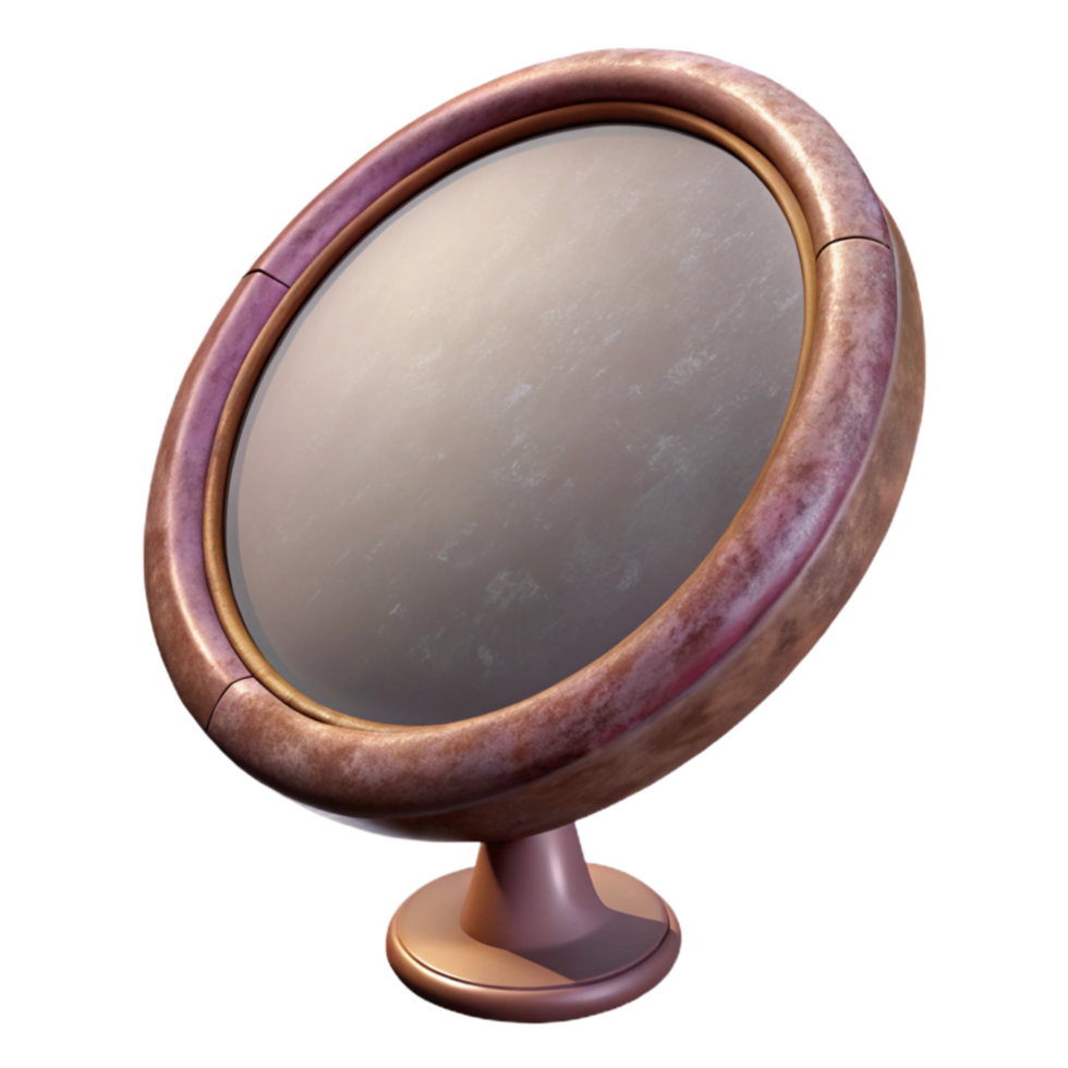 stunning abstract Makeup Mirror Round Shape Isolated detailed png