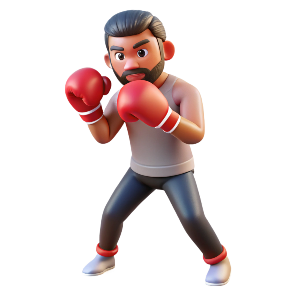 magnificent creative Man Boxing with Gloves Isolated high resolution png