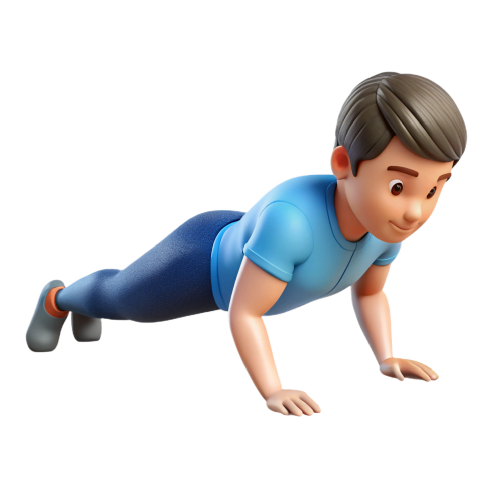 impressive classic Man Doing Push Ups Side View Transparent Background original png