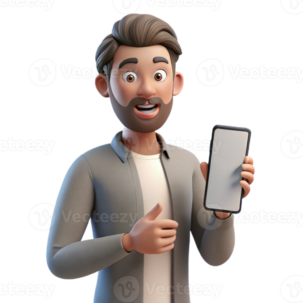 stunning abstract Man Holding Smartphone with Blank Screen Side View Isolated original png