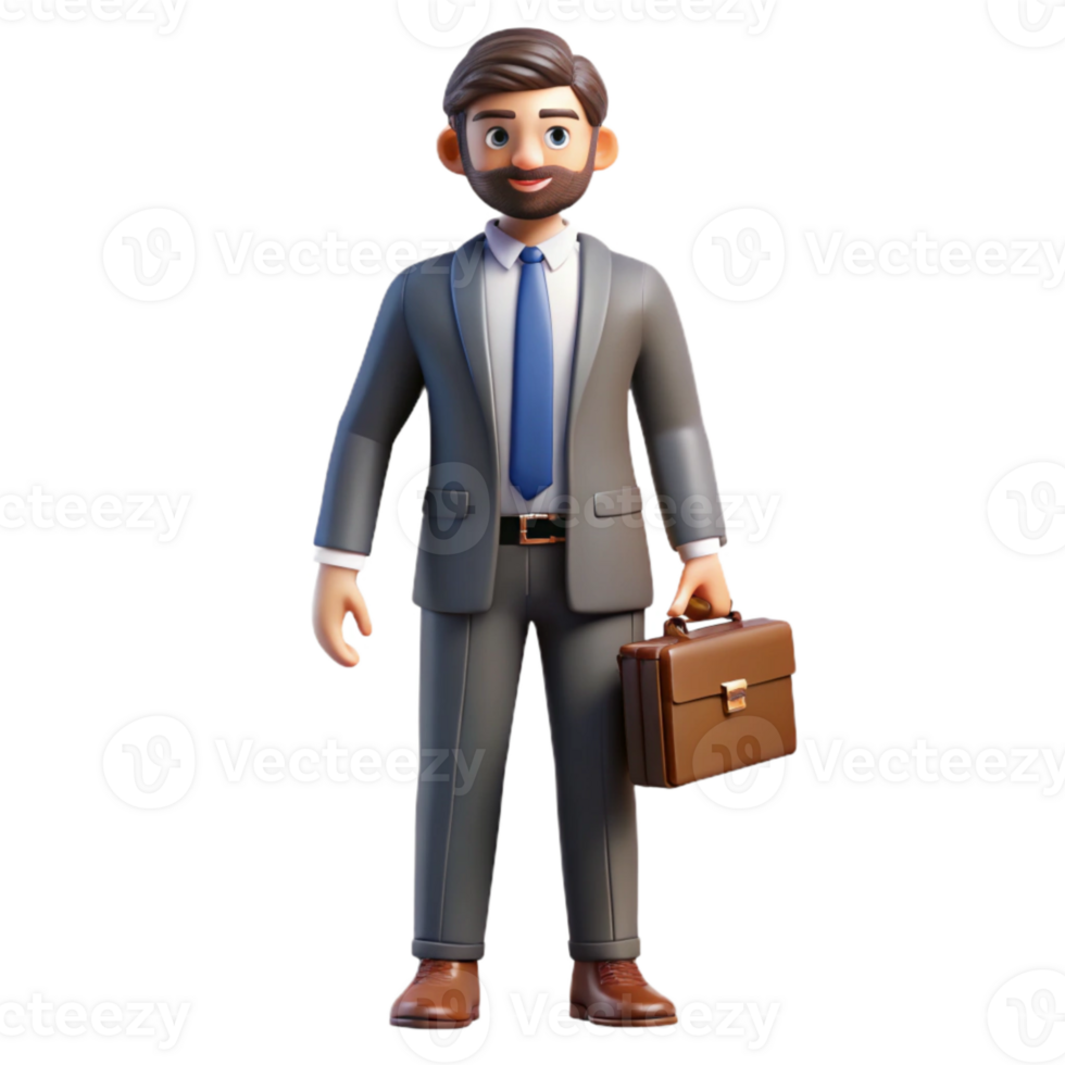 stunning traditional Man in Suit Holding Briefcase Transparent Background high resolution png
