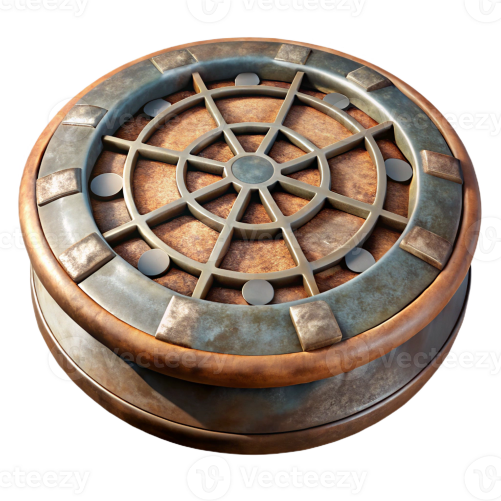 serene vintage Manhole Cover Rusty Metal Detail Cutout Element high resolution png