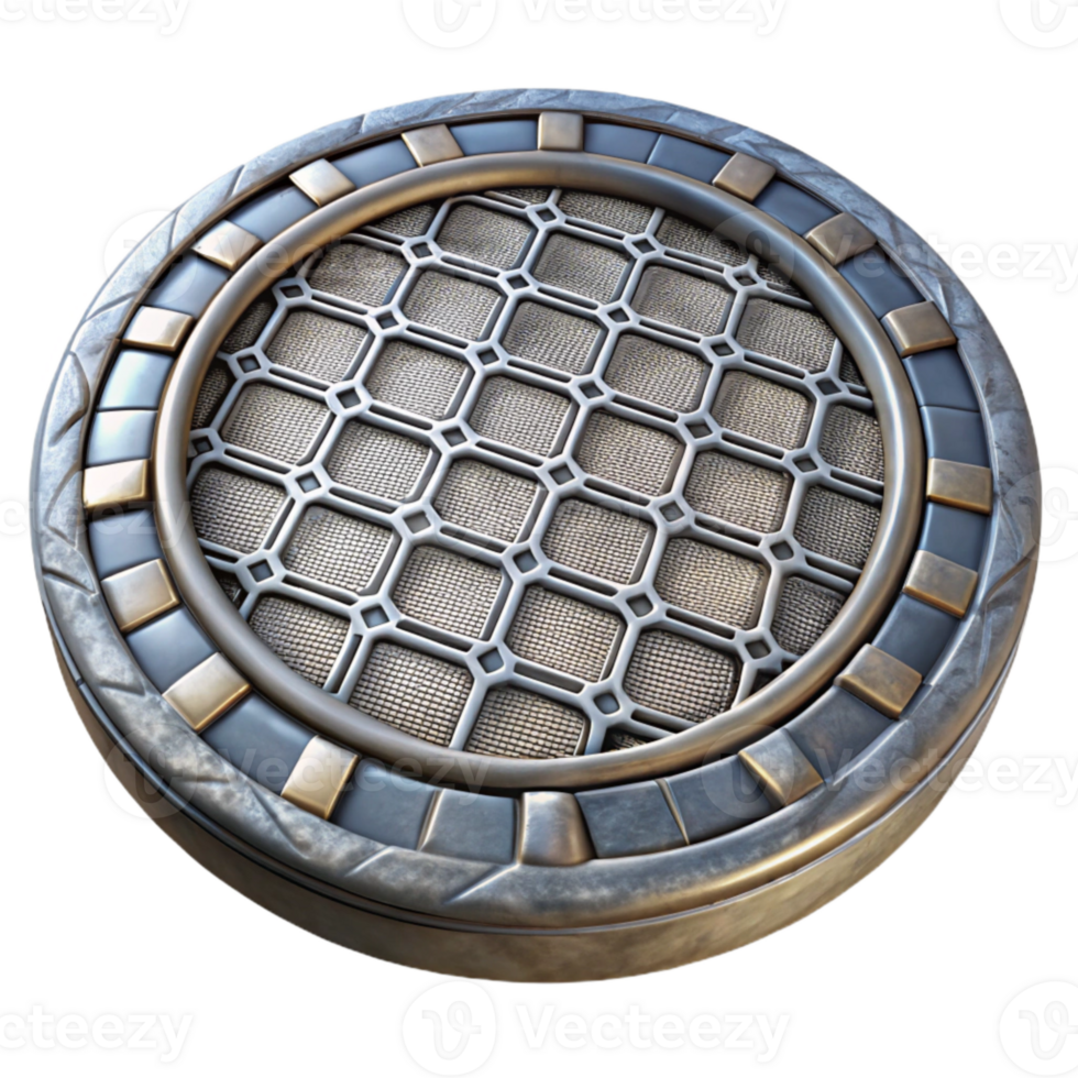 impressive rustic Manhole Cover Top View Isolated authentic png