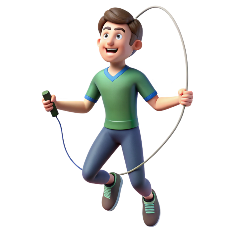 vibrant vintage Man Jumping Rope Double Unders Isolated 4K png