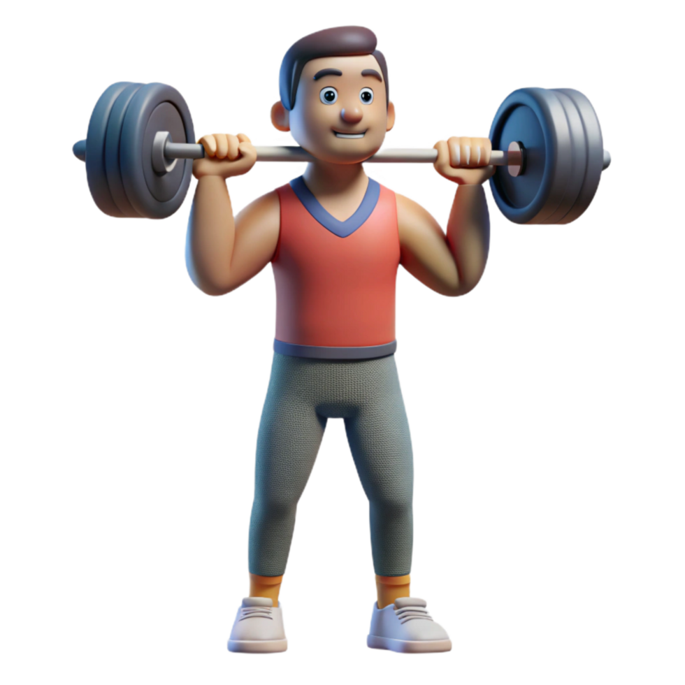 wonderful contemporary Man Lifting Weights Overhead Transparent Background exclusive png