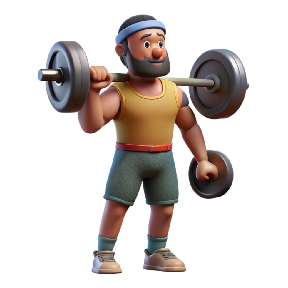 wonderful rustic Man Lifting Weights Isolated exclusive png