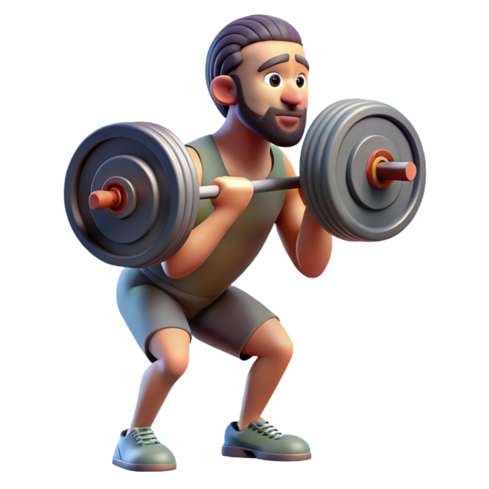 stunning traditional Man Lifting Weights Side View Isolated high quality png
