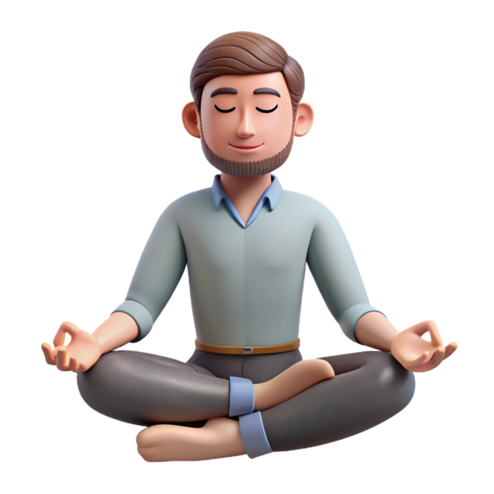 magnificent classic Man Meditating Lotus Pose Transparent Background detailed png