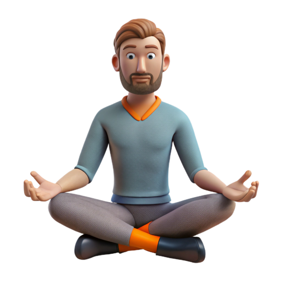 magnificent artistic Man Meditating Cross Legged Cutout authentic png