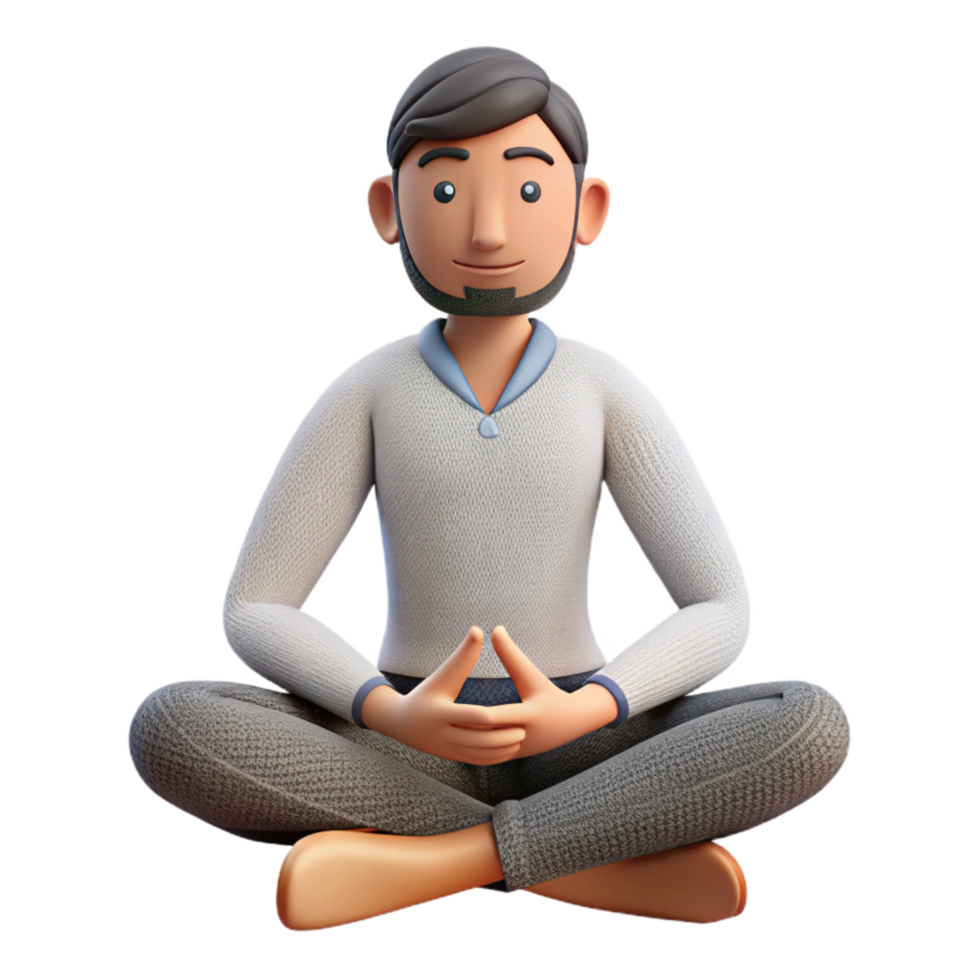 impressive minimalist Man Meditating Cross Legged Cutout authentic png