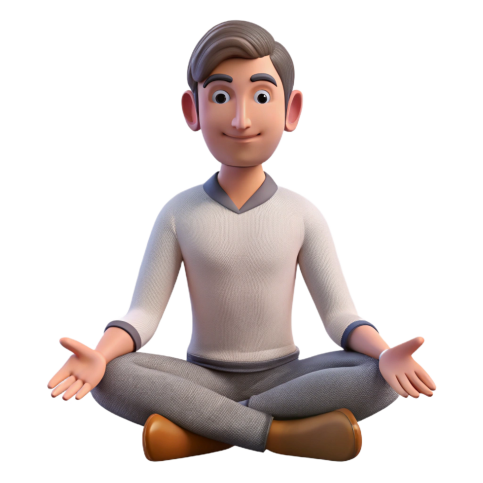 dramatic abstract Man Meditating Lotus Pose Transparent Background 4K png
