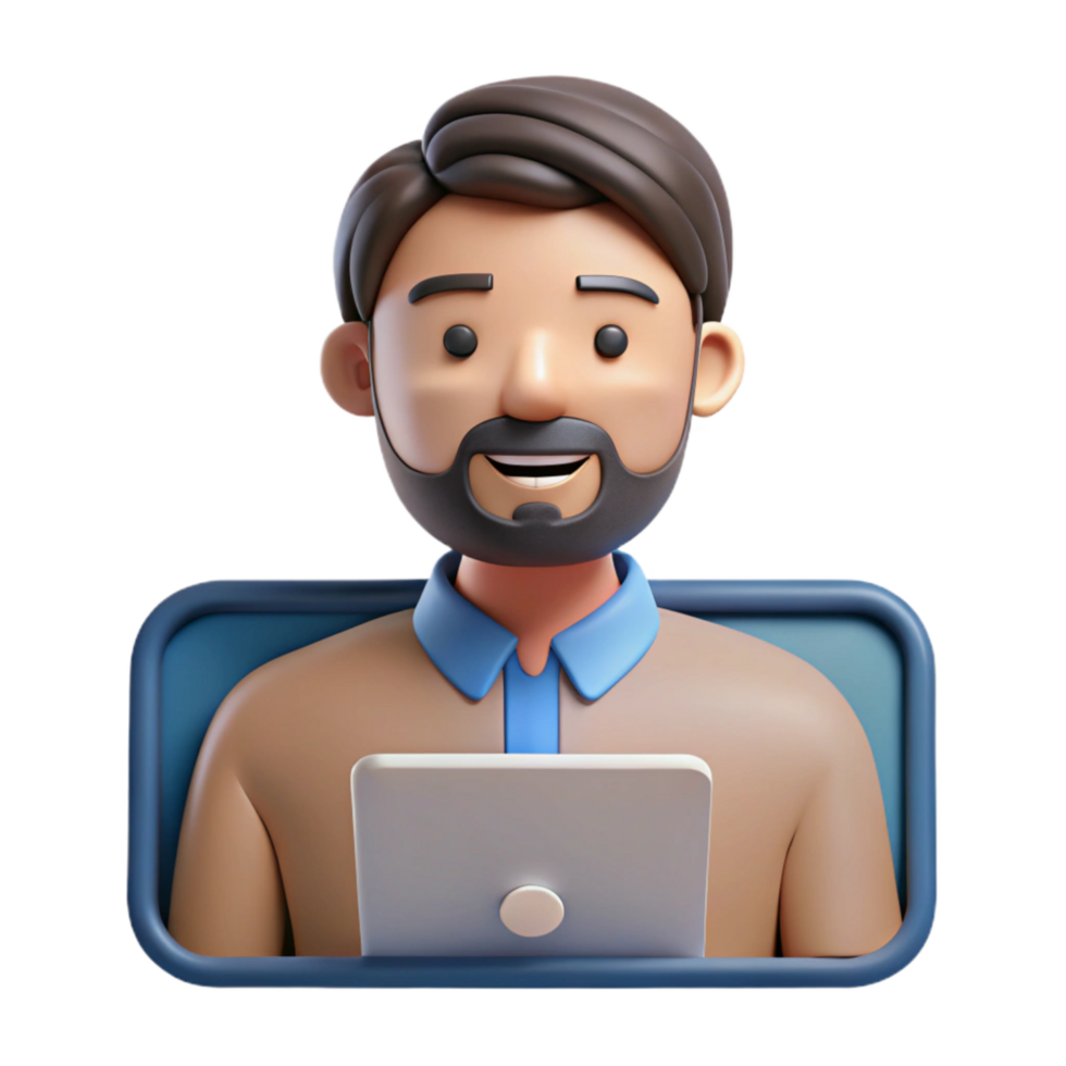 magnificent creative Man on Call with Colleagues Isolated Element high resolution png