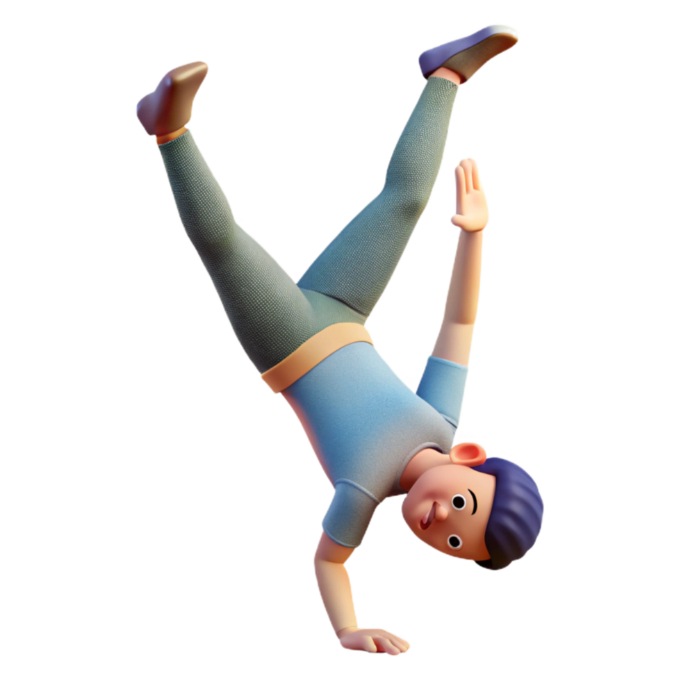 wonderful artistic Man Performing Handstand Isolated Cutout detailed png