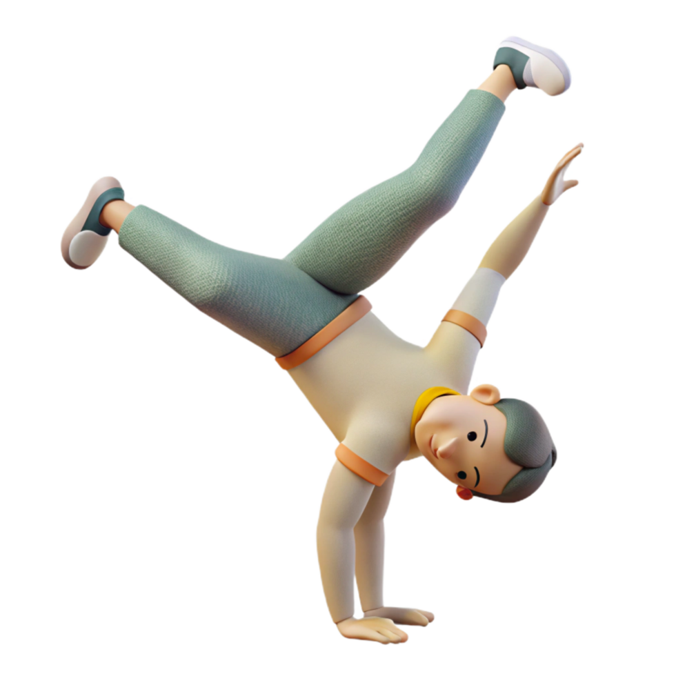 vibrant artistic Man Performing Handstand Isolated Cutout exclusive png